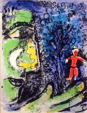  Chagall Obras - Perfil y Niño Rojo contemporáneo Marc Chagall